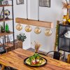 HEIMOLA Pendant Light brown, Wood like finish, black, 4-light sources