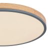 Globo DORO Ceiling Light LED grey, Wood like finish, 1-light source, Remote control