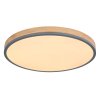 Globo DORO Ceiling Light LED grey, Wood like finish, 1-light source, Remote control