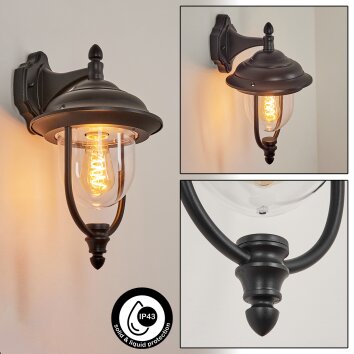 TINGHA Outdoor Wall Light black, 1-light source