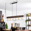 CANEDO Pendant Light Dark wood, black, 6-light sources