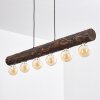 CANEDO Pendant Light Dark wood, black, 6-light sources