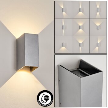 HOODS Outdoor Wall Light LED grey, 2-light sources