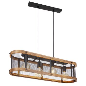 Globo JEANIE Pendant Light Dark wood, black, 4-light sources