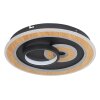 Globo CHESSY Ceiling Light LED Wood like finish, black, white, 1-light source, Remote control