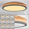 SALMI Ceiling Light LED anthracite, brown, Wood like finish, black, 1-light source, Remote control