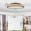 SALMI Ceiling Light LED anthracite, brown, Wood like finish, black, 1-light source, Remote control