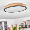 SALMI Ceiling Light LED anthracite, brown, Wood like finish, black, 1-light source, Remote control