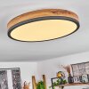 SALMI Ceiling Light LED anthracite, brown, Wood like finish, black, 1-light source, Remote control