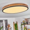 SALMI Ceiling Light LED anthracite, brown, Wood like finish, black, 1-light source, Remote control