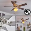 APIAO ceiling fan brown, Wood like finish, silver, 1-light source