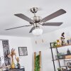 APIAO ceiling fan brown, Wood like finish, silver, 1-light source