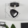 MOESDORF Ceiling Light matt nickel, black, 1-light source