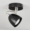 MOESDORF Ceiling Light matt nickel, black, 1-light source