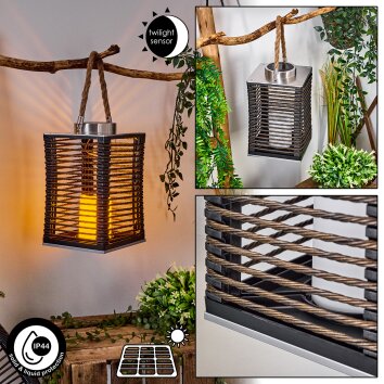 EMBOQUE Pendant Light LED brown, Ecru, matt nickel, black, 1-light source