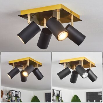 ZUOZ Ceiling Light brass, black, 4-light sources