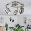 AUTILLA Ceiling Light LED matt nickel, white, 3-light sources