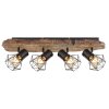 Globo PRISKA Ceiling Light Wood like finish, black, 4-light sources