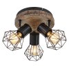 Gobo PRISKA Ceiling Light Wood like finish, black, 3-light sources