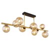 Globo RIHA Ceiling Light LED brass, black, 9-light sources