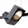 Brilliant DILLARD Pendant Light LED gold, black, 5-light sources, Remote control