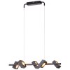 Brilliant DILLARD Pendant Light LED gold, black, 5-light sources, Remote control