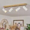 JAVEL Ceiling Light brown, chrome, Wood like finish, 4-light sources