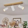 JAVEL Ceiling Light brown, chrome, Wood like finish, 3-light sources