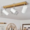 JAVEL Ceiling Light brown, chrome, Wood like finish, 3-light sources