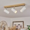 JAVEL Ceiling Light brown, chrome, Wood like finish, 3-light sources