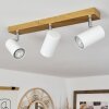 JAVEL Ceiling Light brown, chrome, Wood like finish, 3-light sources