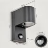 KINGSTOWN Outdoor Wall Light anthracite, transparent, clear, 1-light source, Motion sensor