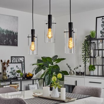 MIAQUI Pendant Light black, 3-light sources