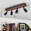 CASTILLO Ceiling Light Dark wood, black, 4-light sources