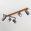 Javel Ceiling Light anthracite, Wood like finish, 5-light sources