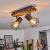 Bardhaman Ceiling Light Light wood, Wood like finish, black, 2-light sources