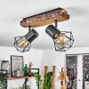 Bardhaman Ceiling Light Light wood, Wood like finish, black, 2-light sources
