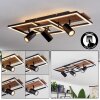 Sequeira Ceiling Light LED Light wood, Wood like finish, black, 4-light sources