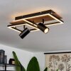 Sequeira Ceiling Light LED Light wood, Wood like finish, black, 3-light sources