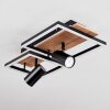Sequeira Ceiling Light LED Light wood, Wood like finish, black, 3-light sources