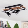 Sequeira Ceiling Light LED Light wood, Wood like finish, black, 3-light sources