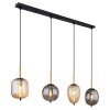 Globo BLACKY Pendant Light brass, black, 4-light sources
