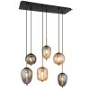Globo BLACKY Pendant Light brass, black, 6-light sources