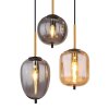 Globo BLACKY Pendant Light brass, black, 6-light sources