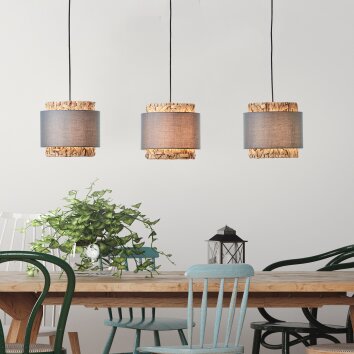 Brilliant Waterlilly Pendant Light black, 3-light sources