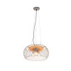 Trio Tamil Pendant Light dark brown, matt nickel, 3-light sources