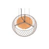 Trio Tamil Pendant Light dark brown, matt nickel, 3-light sources