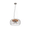 Trio Tamil Pendant Light dark brown, matt nickel, 3-light sources