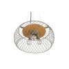 Trio Tamil Pendant Light dark brown, matt nickel, 3-light sources