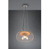 Trio Tamil Pendant Light dark brown, matt nickel, 3-light sources